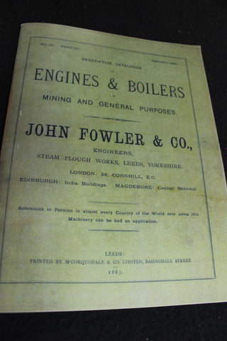 1883 - John Fowler & Co - Mining Engines & Boilers
