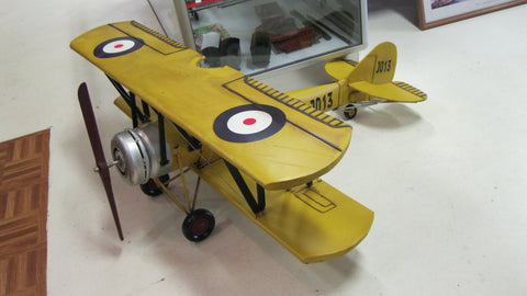 Very Large "Avro 621 Tutor" Tin Model Biplane.