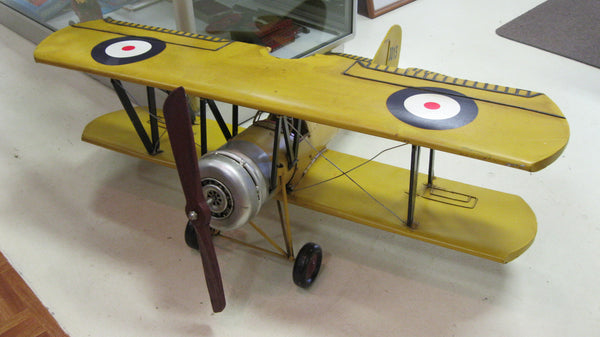 Very Large "Avro 621 Tutor" Tin Model Biplane.