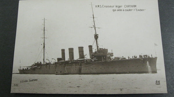 HMS Chatham Postcard WW1.