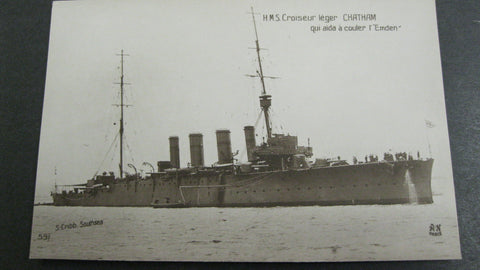 HMS Chatham Postcard WW1.