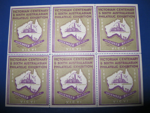 1934 - Victorian Centenary Cinderella Stamp