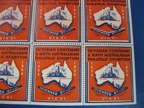 1934 - Victorian Philatelic Exhibition Cinderella Stamp