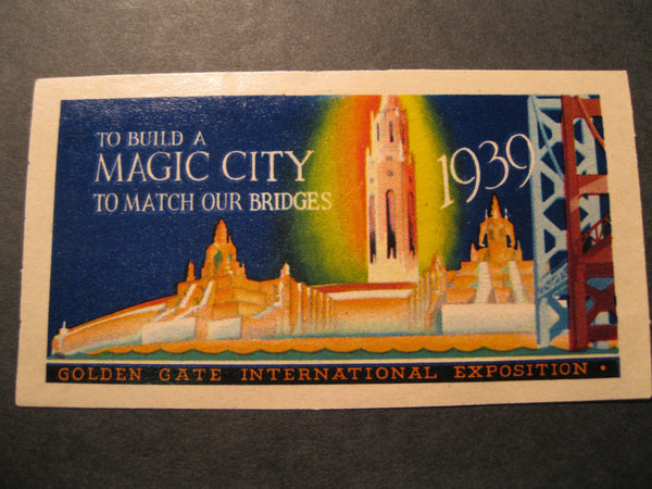 1939 - Golden Gate Exposition Sticker/Stamp